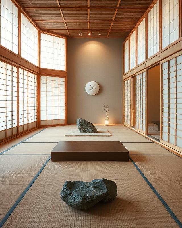 Japanese minimal living room design generated in Frugio